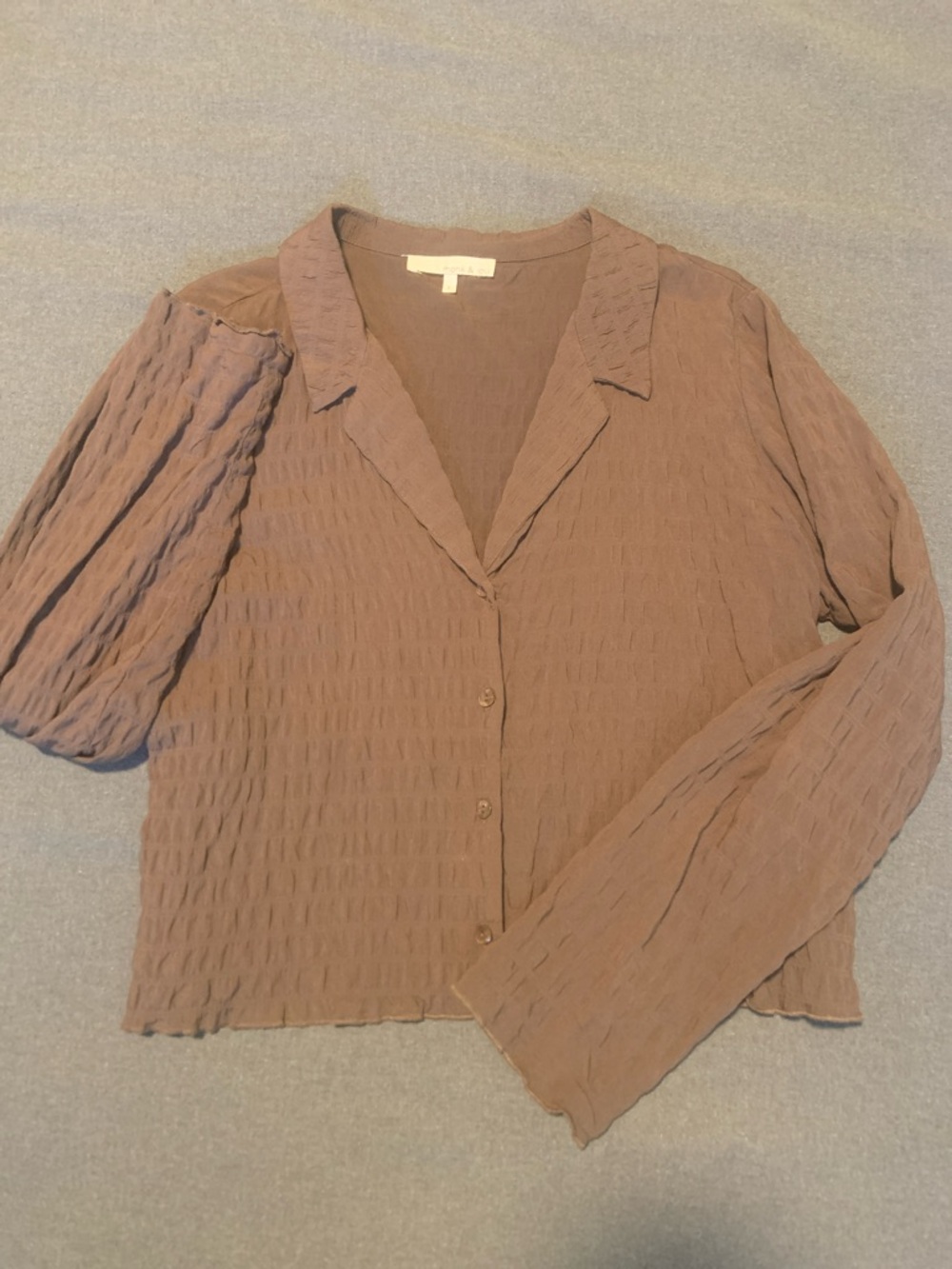 Monk & Lou Button-Front Top in brown